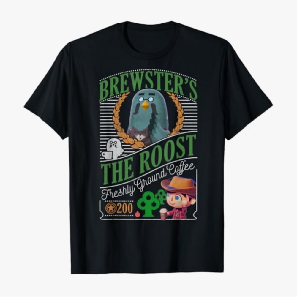 Nintendo Animal Crossing Brewster’s Cafe T-shirt, extra sold, Size Medium, NWOT